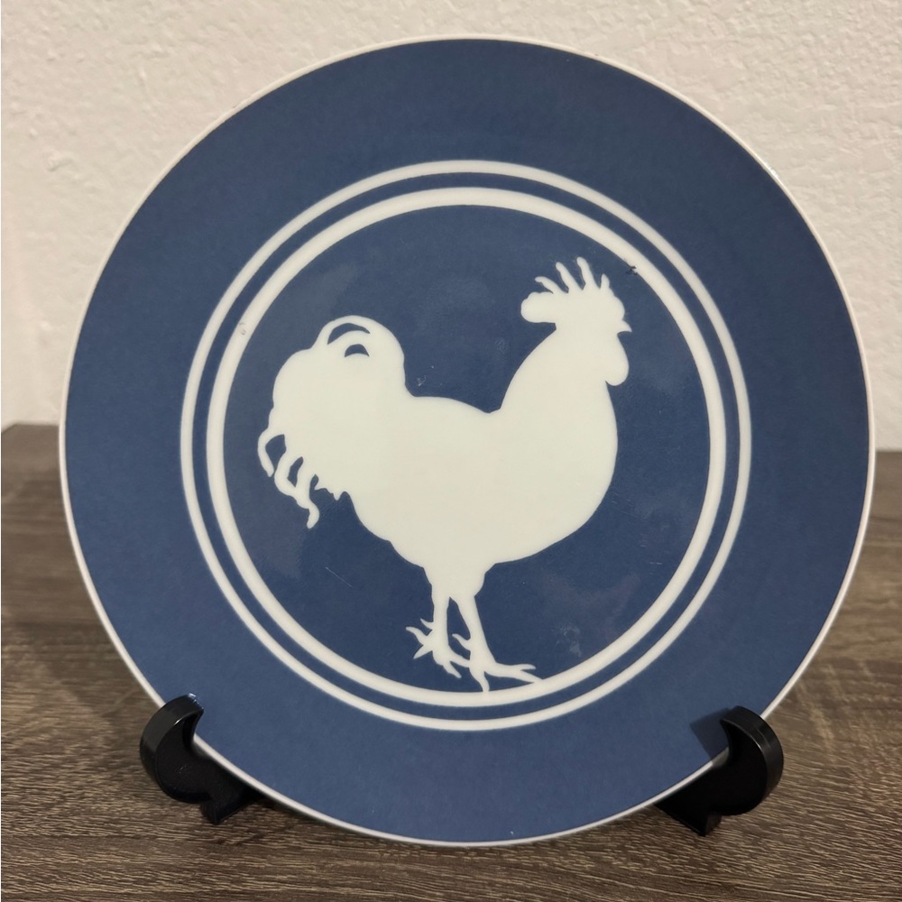 Vintage Curzon Blue and White Rooster Plate